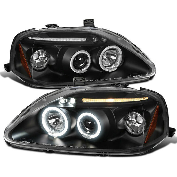 Faros Negros Con Giro Transparente Para Honda Accord 98-02
